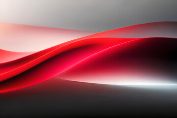 Red glowing abstract color gradient wave shape