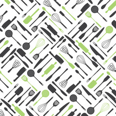 KITCHEN TOOLS PATTERN DESIGN. Restaurant  menu branding. Editable vector illustration file.