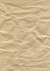 Fototapeta na wymiar Brown wrinkled paper texture photo background. Old crumpled grunge paper surface backdrop.
