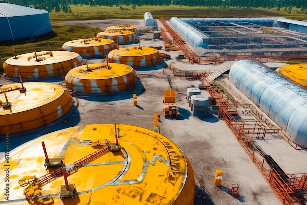 Poster pipeline. gas storage tanks. generative ai