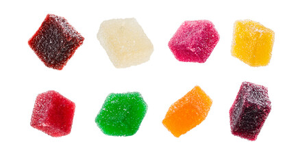 assorted jelly candies isolated on transparent background. PNG image. - 617282211