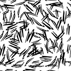 Seamless pattern with black pencil brushstrokes