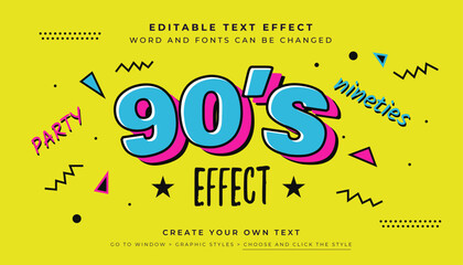 90's effect layered editable text effect, suitable for promotion, product, headline, poster