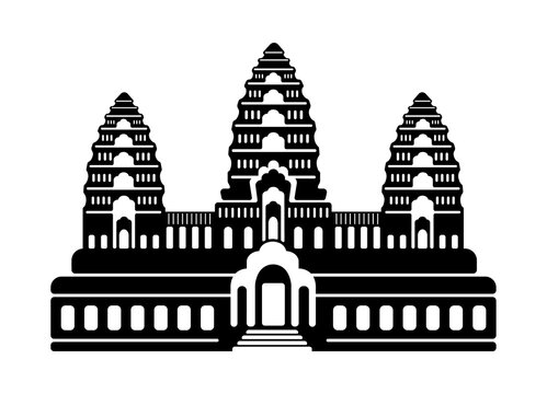 Angkor Wat - Cambodia / World famous buildings illustration / png
