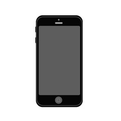 The smartphone is black,isolated on a white background.Vector illustration of the phone.