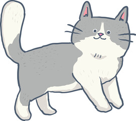 Cute Cartoon Cat Character