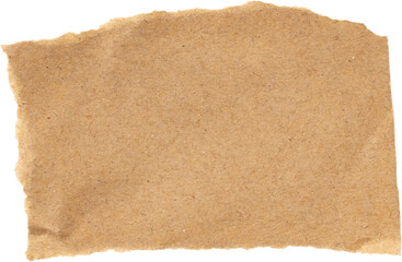 Brown Cardboard paper piece isolated on white background