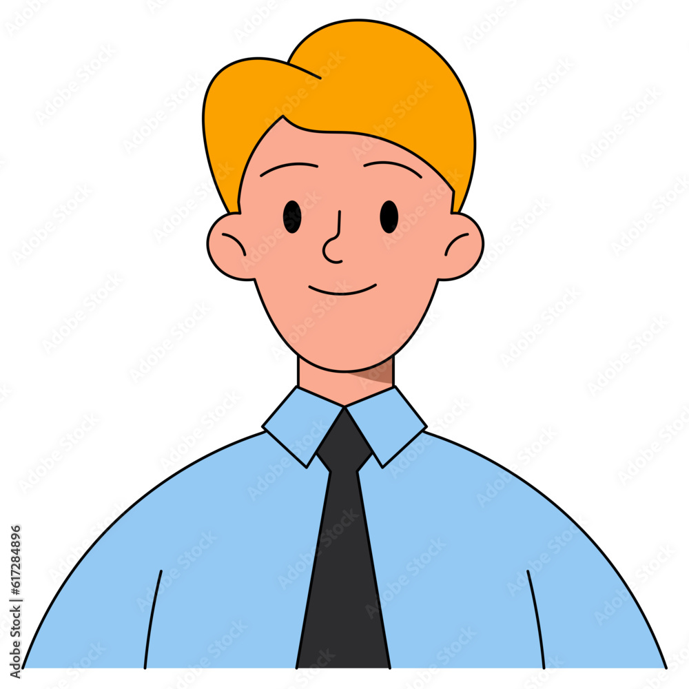 Sticker businessman avatar illustration