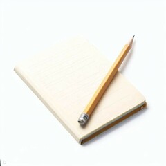 Naklejka premium picture of notebook and pen in white background