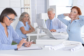 business people working at desk in office