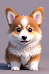 Obraz premium Cute adorable little corgi cub, Generative AI