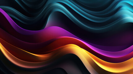Naklejka premium Dark colorful wave background. 