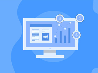 Digital advertising concept. Paid advertising network. Paid ads increasing website traffic. Advertising data analytics tool.