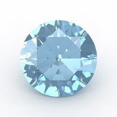 Round Euro Diamond Cut Aquamarine Gemstone	