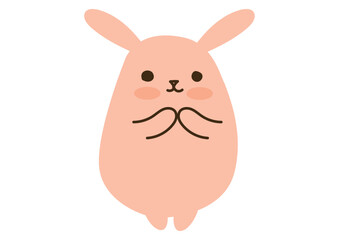 かわいいうさぎ、両手を合わせる