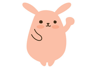 かわいいうさぎ、片手をあげる