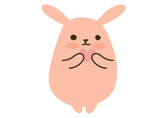 かわいいうさぎ、ハート
