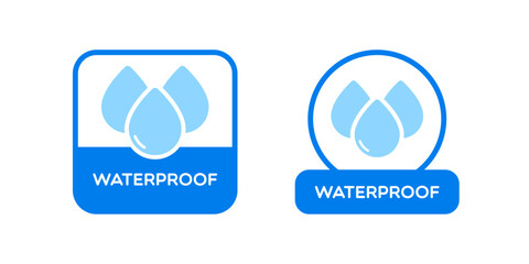 Set of Vector Waterproof Labels