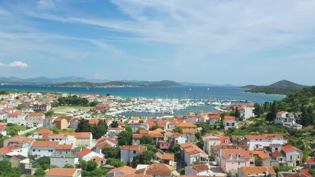 Old town of Tribunj and island archipelago in Dalmatia, Croatia