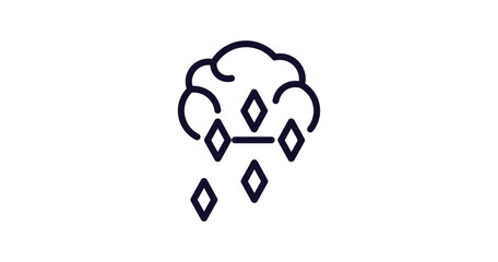 ice pellets icon. Thin line ice pellets icon from weather collection. Outline vector isolated on white background. Editable ice pellets symbol can be used web and mobile