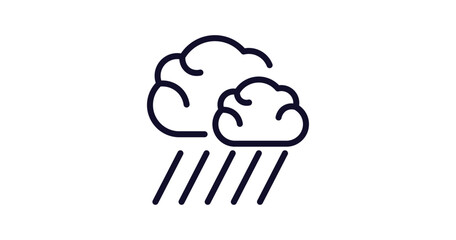 downpour icon. Thin line downpour icon from weather collection. Outline vector isolated on white background. Editable downpour symbol can be used web and mobile