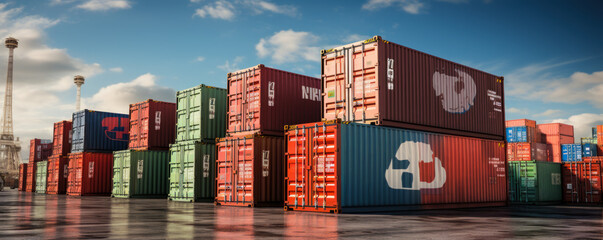 Fototapeta premium commercial shipping containers