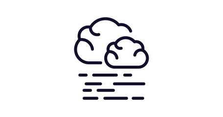 mist icon. Thin line mist icon from weather collection. Outline vector isolated on white background. Editable mist symbol can be used web and mobile