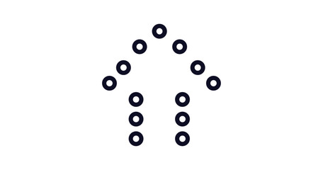 dotted up arrow icon. Thin line dotted up arrow icon from user interface collection. Outline vector isolated on white background. Editable dotted up arrow symbol can be used web and mobile