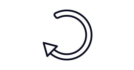 rotate arrow icon. Thin line rotate arrow icon from user interface collection. Outline vector isolated on white background. Editable rotate arrow symbol can be used web and mobile