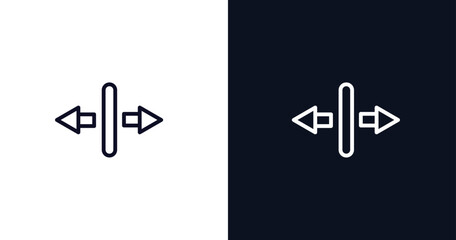 increasing icon. Thin line increasing icon from user interface collection. Outline vector isolated on dark blue and white background. Editable increasing symbol can be used web and mobile