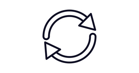 rotating arrows icon. Thin line rotating arrows icon from user interface collection. Outline vector isolated on white background. Editable rotating arrows symbol can be used web and mobile