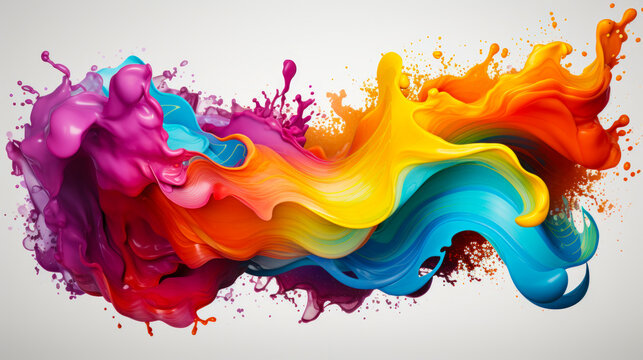 The rainbow wave. splash of vivid paint