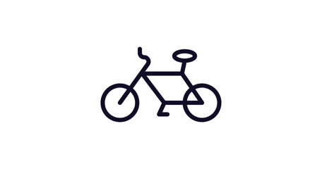 Fototapeta premium bicycle sign icon. Thin line bicycle sign icon from traffic signs collection. Outline vector isolated on white background. Editable bicycle sign symbol can be used web and mobile