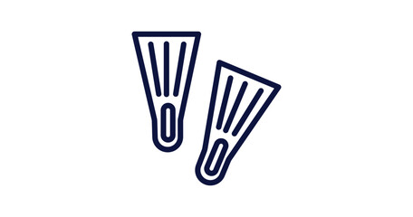fins icon. Thin line fins icon from summer collection. Outline vector isolated on white background. Editable fins symbol can be used web and mobile