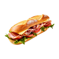 sandwich with ham and vegetables created with Generative AI