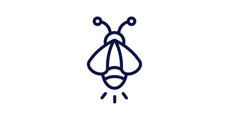 firefly icon. Thin line firefly icon from summer collection. Outline vector isolated on white background. Editable firefly symbol can be used web and mobile