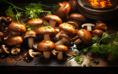 food photography of mushrooms on a table