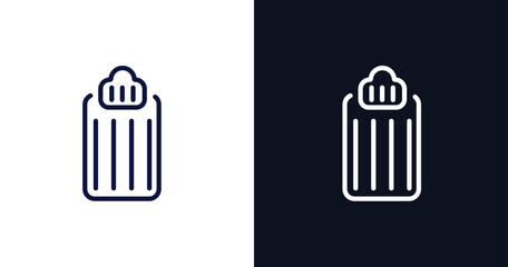 air mattress icon. Thin line air mattress icon from summer collection. Outline vector isolated on dark blue and white background. Editable air mattress symbol can be used web and mobile