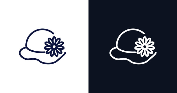pamela icon. Thin line pamela icon from summer collection. Outline vector isolated on dark blue and white background. Editable pamela symbol can be used web and mobile