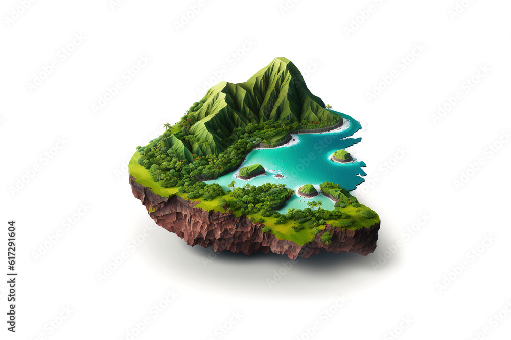 Aufkleber island is isolated on a white background. generated by ai