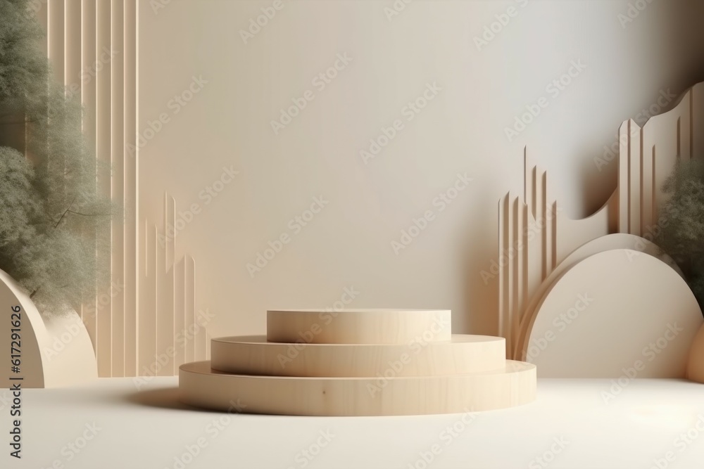 Poster empty space podium scene. generate ai