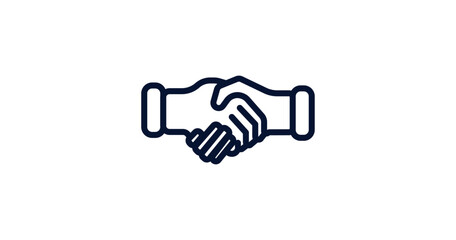 handshake icon. Thin line handshake icon from strategy collection. Outline vector isolated on white background. Editable handshake symbol can be used web and mobile