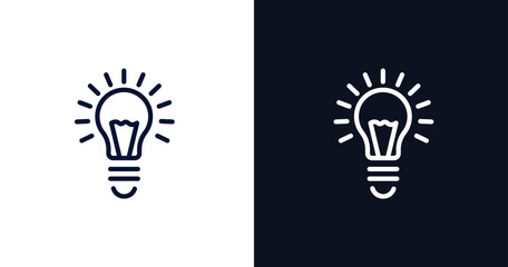 creativity icon. Thin line creativity icon from strategy collection. Outline vector isolated on dark blue and white background. Editable creativity symbol can be used web and mobile