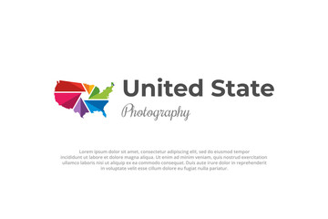 logo usa map shape colorful rainbow lens camera photography