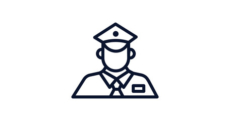 policeman working icon. Thin line policeman working icon from people collection. Outline vector isolated on white background. Editable policeman working symbol can be used web and mobile