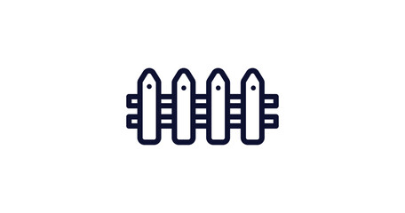 fences icon. Thin line fences icon from nature collection. Outline vector isolated on white background. Editable fences symbol can be used web and mobile