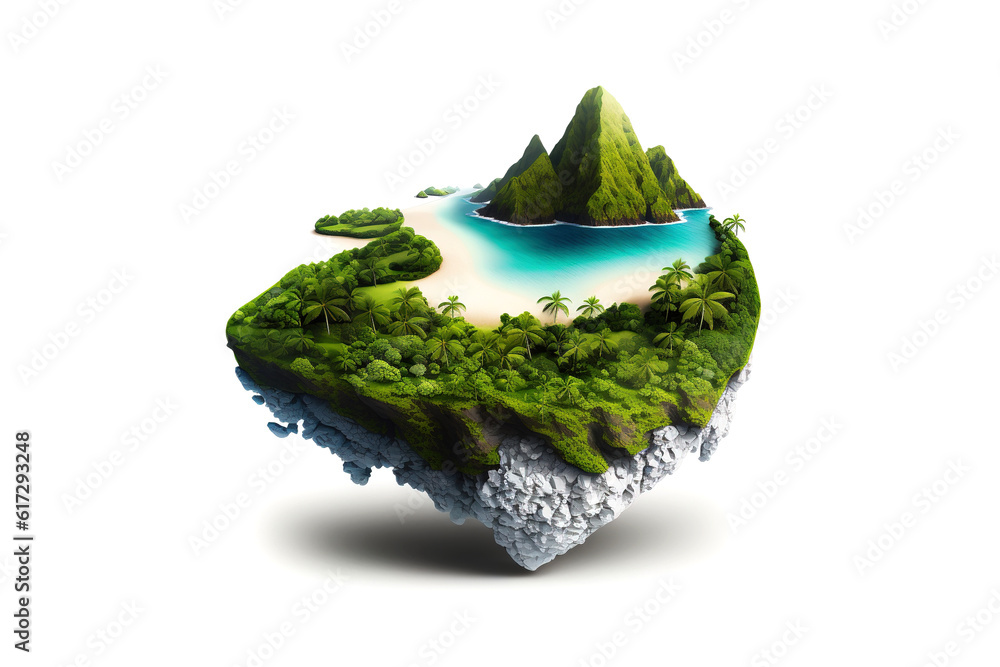 Aufkleber island is isolated on a white background. generated by ai