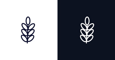 acacia icon. Thin line acacia icon from nature collection. Outline vector isolated on dark blue and white background. Editable acacia symbol can be used web and mobile