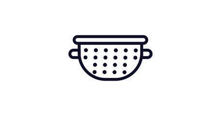 colander icon. Thin line colander icon from kitchen collection. Outline vector isolated on white background. Editable colander symbol can be used web and mobile