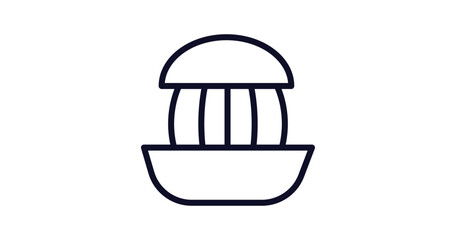 squeezer icon. Thin line squeezer icon from kitchen collection. Outline vector isolated on white background. Editable squeezer symbol can be used web and mobile